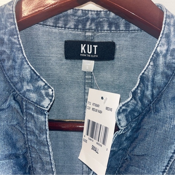 Kut from the Kloth Denim Ruffle Button Down Shirt - Picture 6 of 11